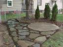 Circular Belgard Paver Patio with Irregular Pattern Flagstone 